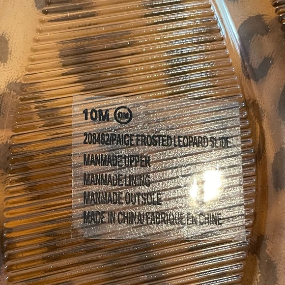 Murices Leopard Print Women's Sandals 10 Translucent Brand Black Slip On NWOT - Picture 4 of 6